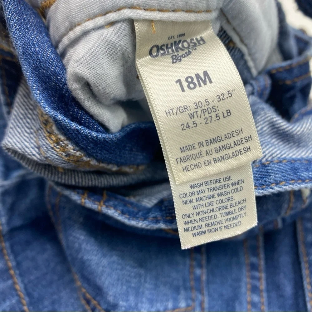 OshKosh b'gosh Girls Dress Size 18 months Jean Jumper Overall Straps Osh Kosh